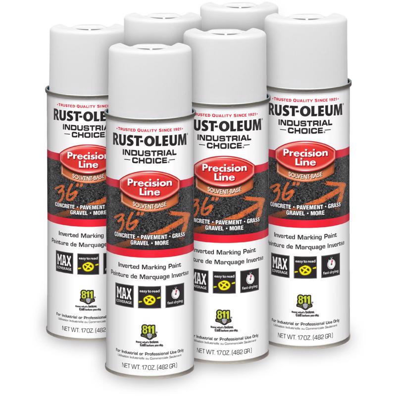 Rust-Oleum Industrial Choice - Contractor Pack (6 pk) White Inverted Marking Paint 17 oz