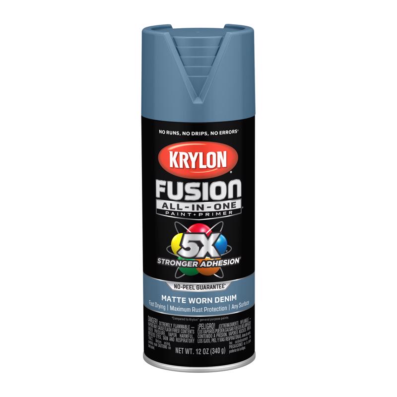 Krylon Fusion All-In-One Matte Worn Denim All-In-One Spray Paint 12 oz