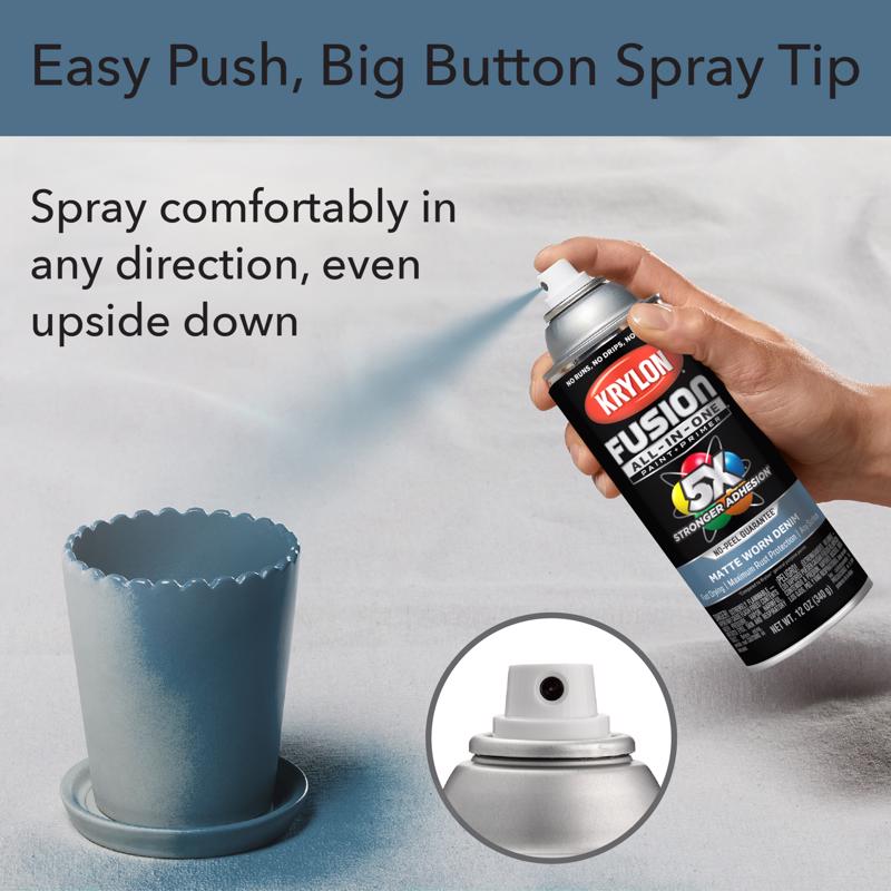 Krylon Fusion All-In-One Matte Worn Denim All-In-One Spray Paint 12 oz
