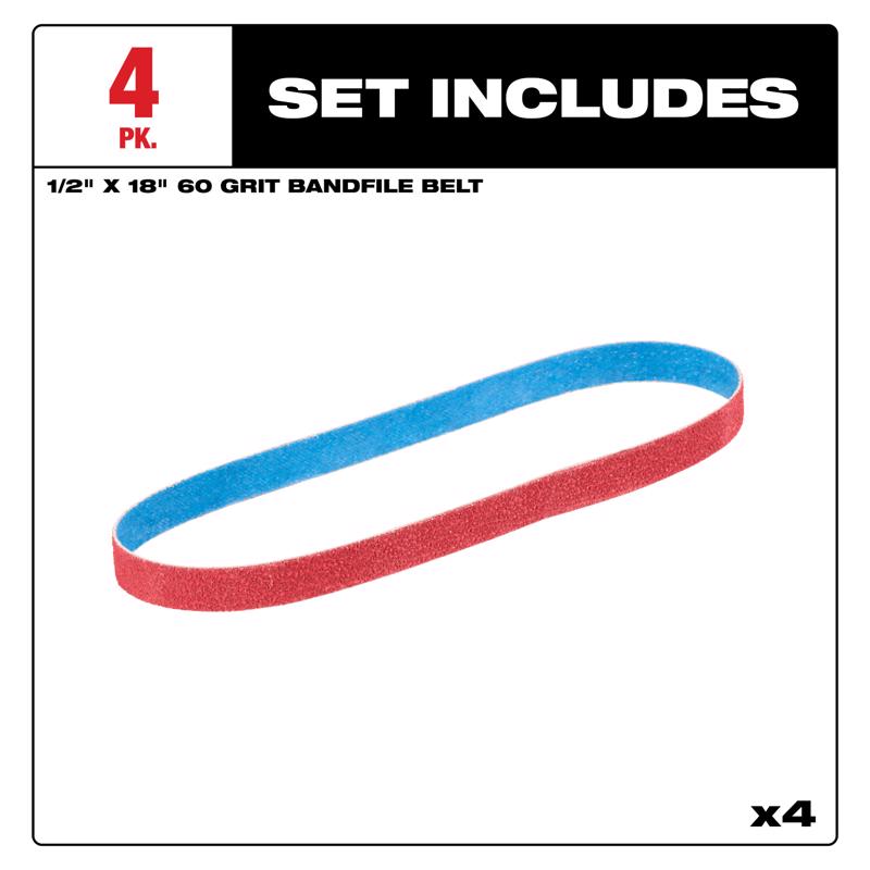 Milwaukee 18 in. L X 0.5 in. W Ceramic Sanding Belt 4 pk
