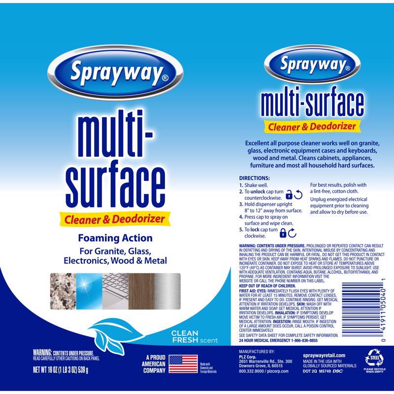 Sprayway Fresh Scent Multi-Surface Cleaner Aerosol 19 oz