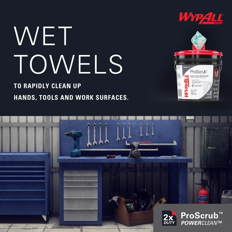 Wypall Industrial Towels 12 in. W X 9.5 in. L 75 pk