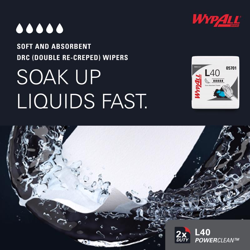 Wypall Disposable Towels 12 in. W X 12.5 in. L 56 pk