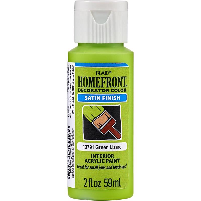 Homefront Satin Green Lizard Craft Paint Exterior and Interior 2 oz