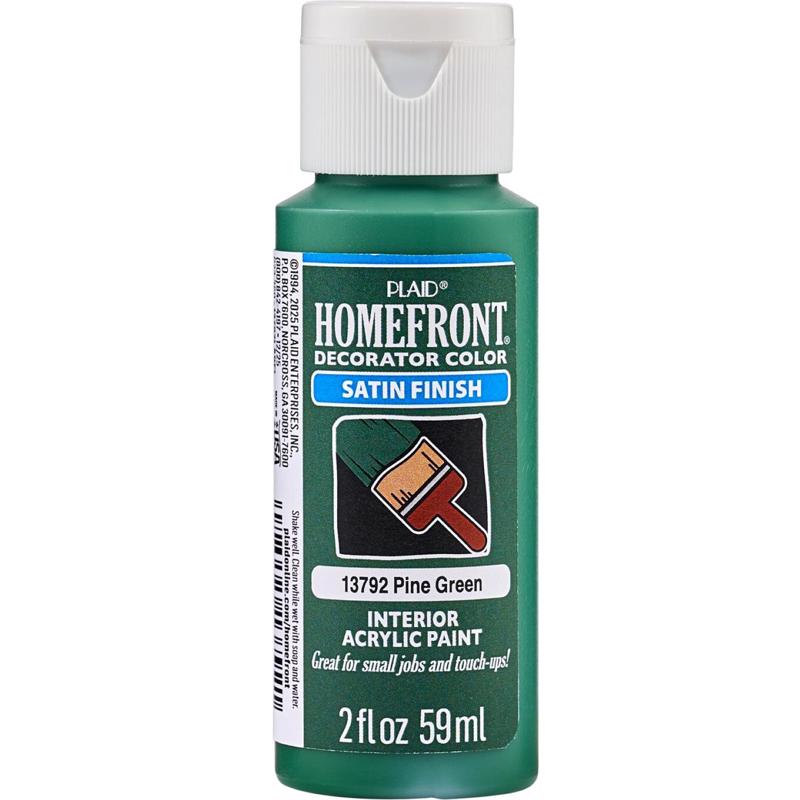 Homefront Satin Pine Green Craft Paint Exterior and Interior 2 oz
