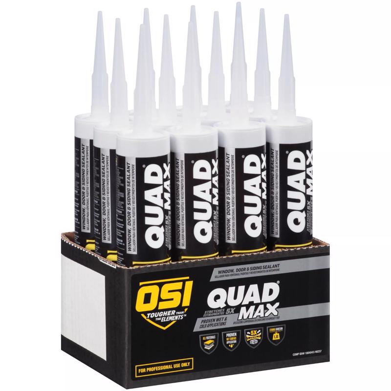 OSI Quad Max Quarry/Mist Gray Elastomeric Polymers Caulk Sealant 9.5 oz