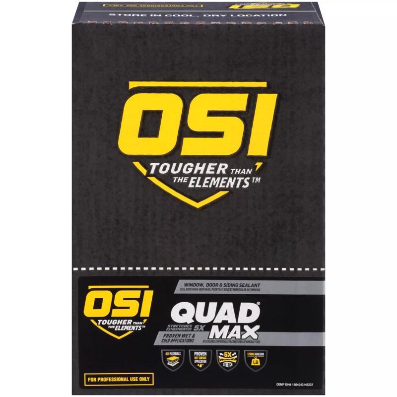 OSI Quad Max Quarry/Mist Gray Elastomeric Polymers Caulk Sealant 9.5 oz