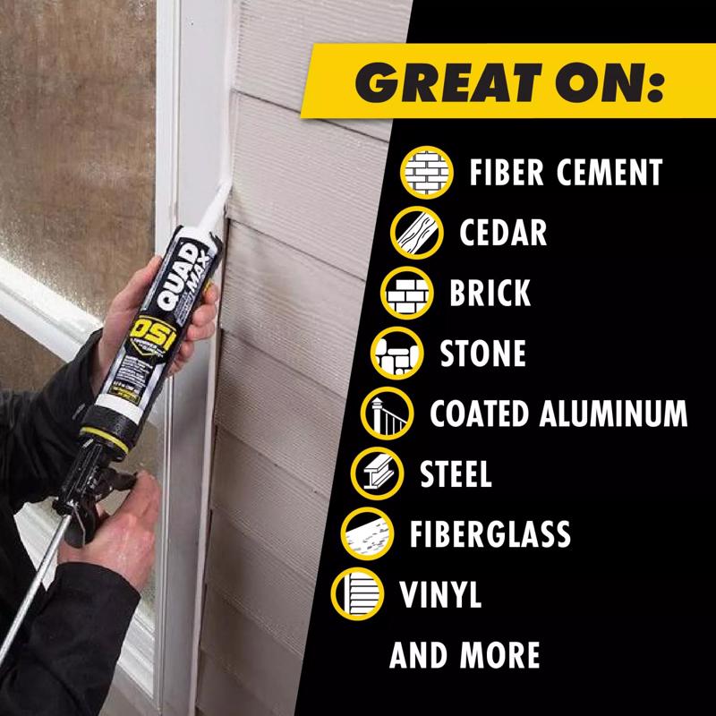 OSI Quad Max Quarry/Mist Gray Elastomeric Polymers Caulk Sealant 9.5 oz