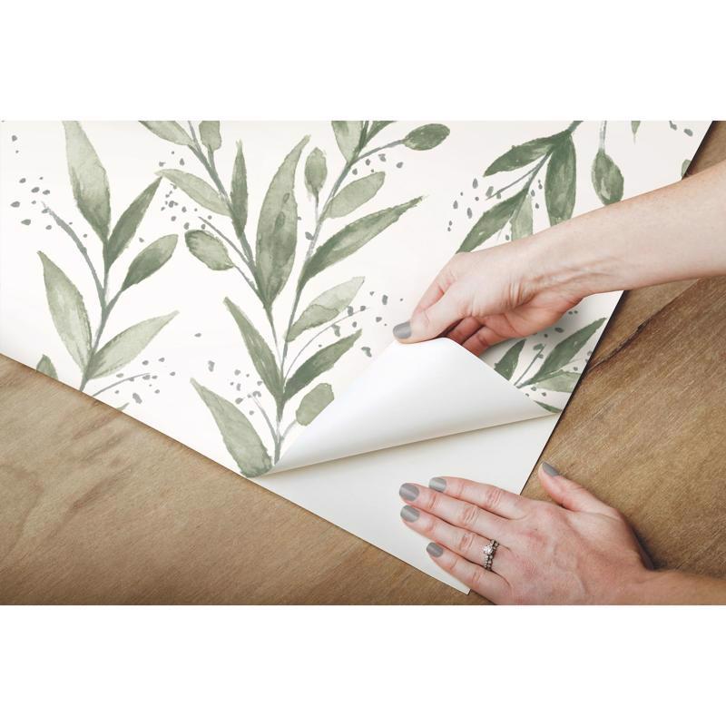 Magnolia Home by Joanna Gaines 20.5 in. W X 216 in. L Olive Branch Peel and Stick Wallpaper