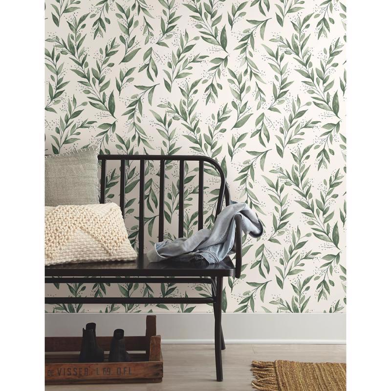 Magnolia Home by Joanna Gaines 20.5 in. W X 216 in. L Olive Branch Peel and Stick Wallpaper