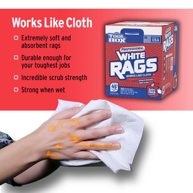 ToolBox Rags 10 in. W X 11 in. L 200 sheet