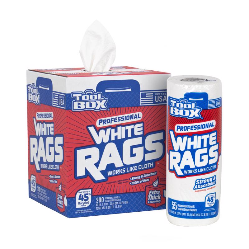 ToolBox Recycled Fibers Rags 9 in. W X 11 in. L 55 sheet