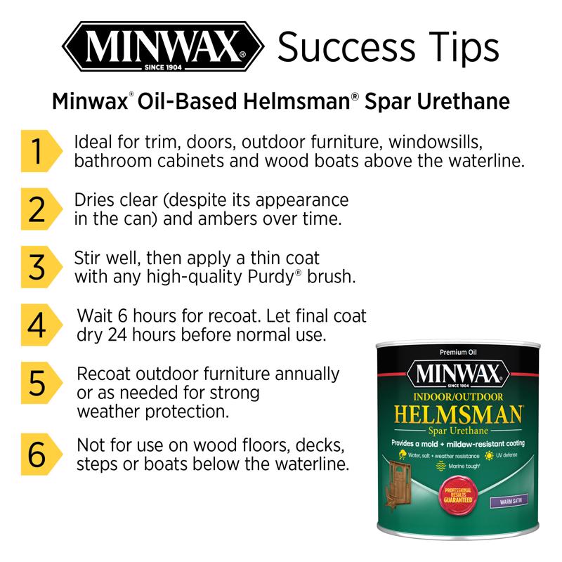 Minwax Helmsman Warm Gloss Clear Solvent-Based Spar Urethane 1 qt
