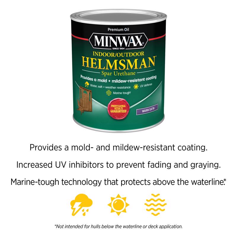 Minwax Helmsman Warm Satin Clear Solvent-Based Spar Urethane 1 qt