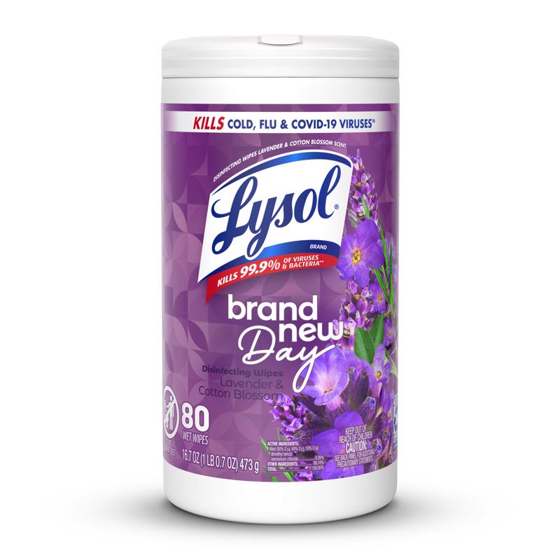 Lysol Lavender and Cotton Blossom Scent Disinfecting Wipes 16.7 oz.