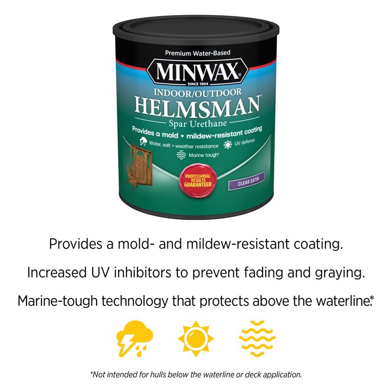 Minwax Helmsman Warm Satin Clear Water-Based Spar Urethane 1 gal