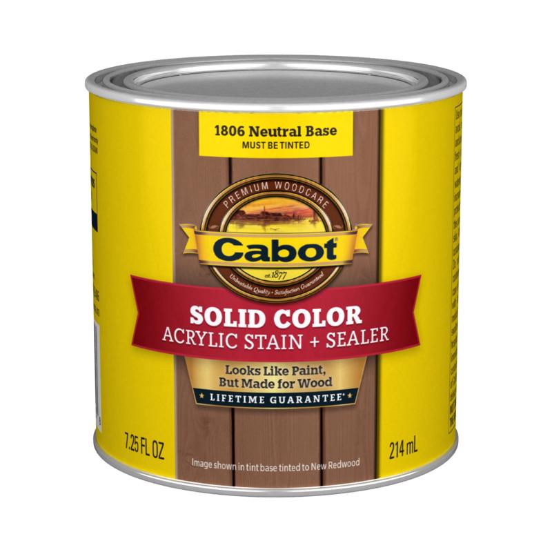 Cabot Solid Tintable Neutral Base Stain and Sealer 0.5 pt