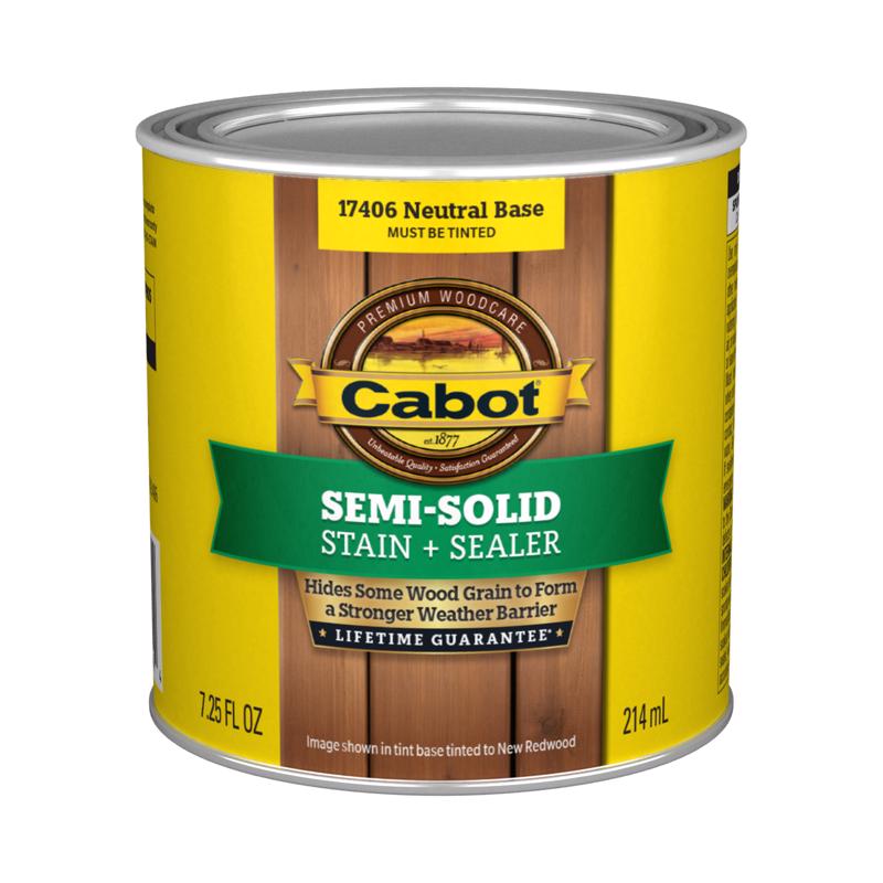Cabot Semi-Solid Tintable Neutral Base Oil-Based Alkyd Stain and Sealer 7.25 fl. oz.