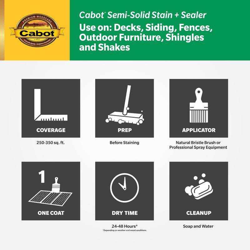 Cabot Semi-Solid Tintable Neutral Base Oil-Based Alkyd Stain and Sealer 7.25 fl. oz.