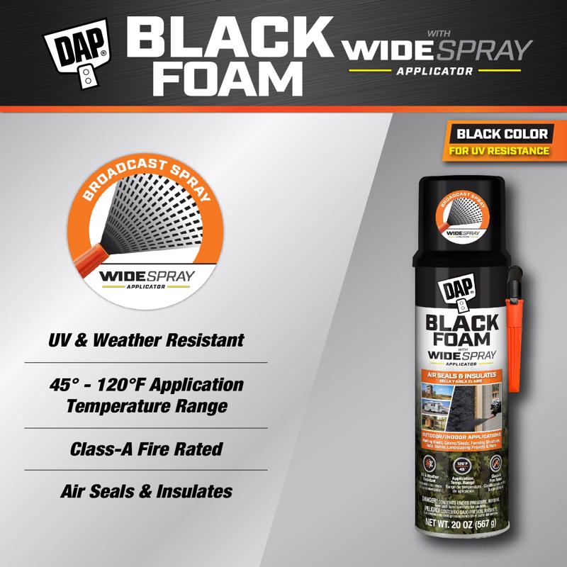 DAP Black Polyurethane Foam Foam Sealant 20 oz