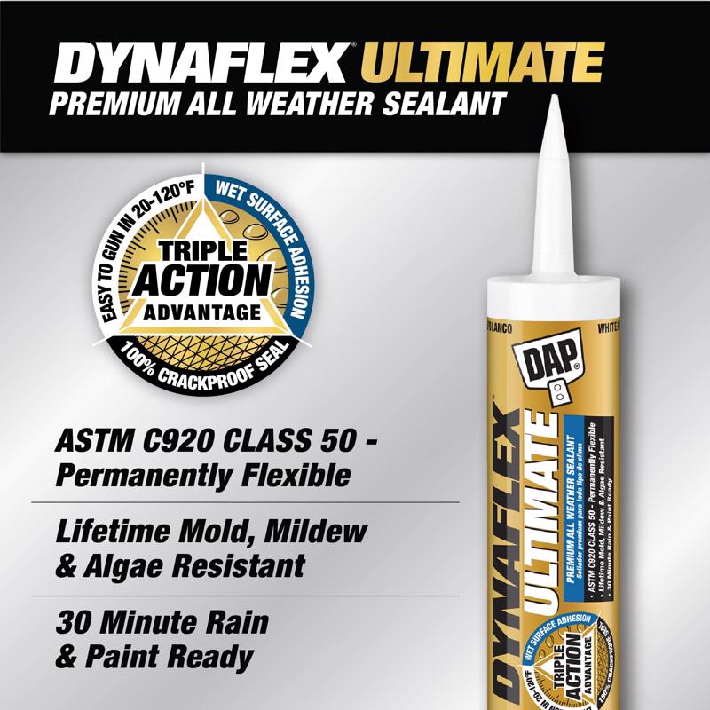 DAP Dynaflex Ultimate White Premium Latex Window and Door Caulk Sealant 10.1 oz.