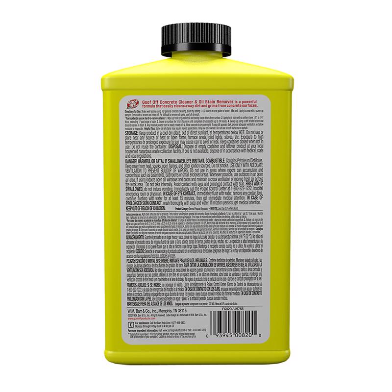 Goof Off Fresh Clean Scent Concrete Cleaner 32 oz Liquid