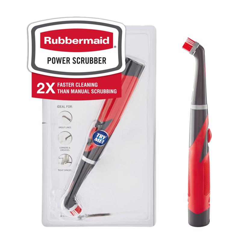 Rubbermaid 0.75 in. W Medium Bristle 4.5 in. Plastic/Rubber Handle Cordless Scrubbing Device