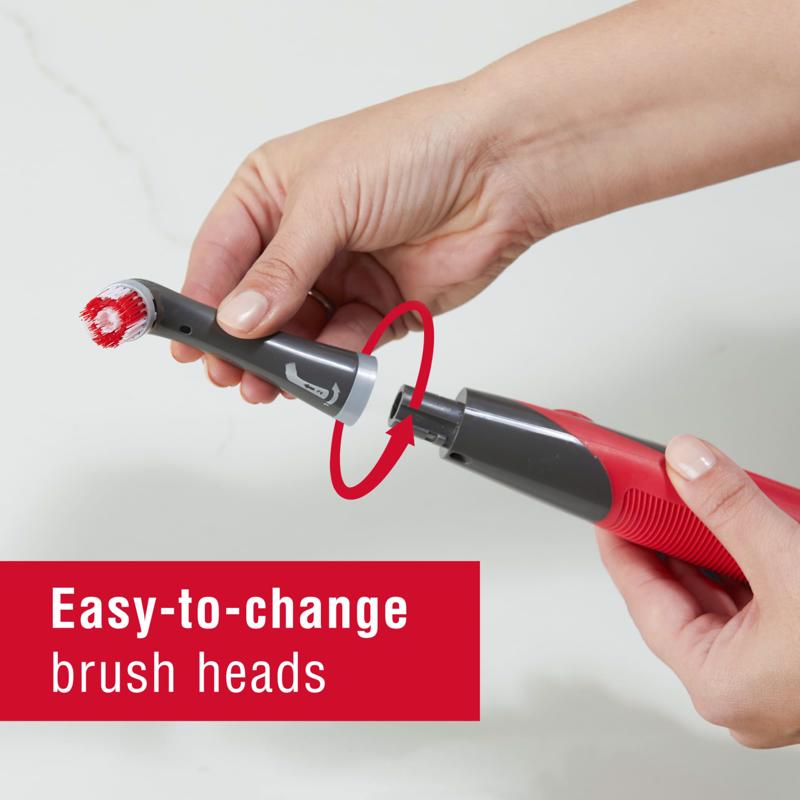 Rubbermaid 0.75 in. W Medium Bristle 4.5 in. Plastic/Rubber Handle Cordless Scrubbing Device
