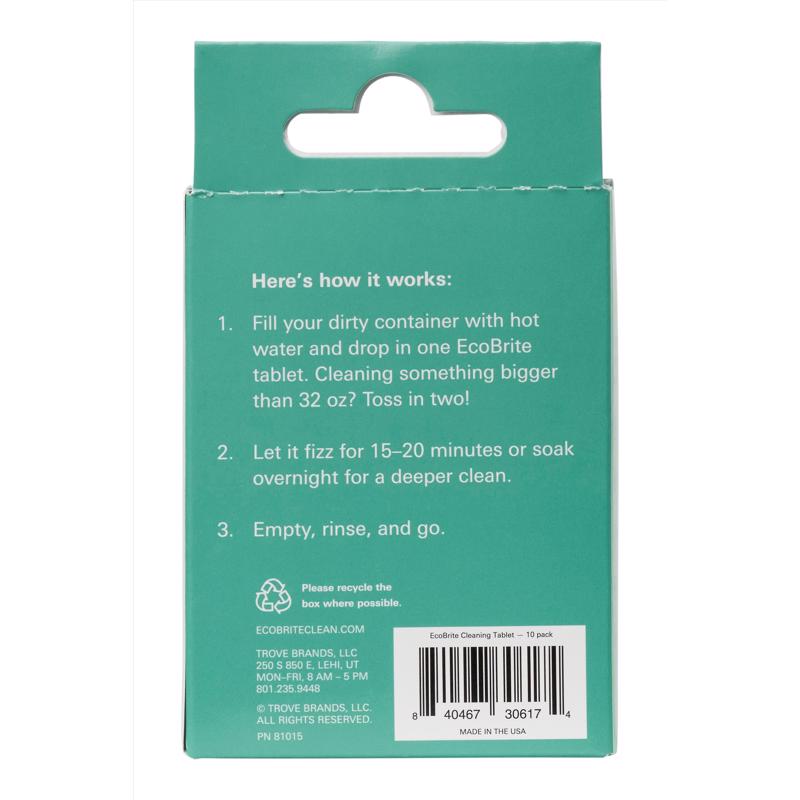 EcoBrite Non-Scented Scent Bottle Cleaner Tablets 10 ct