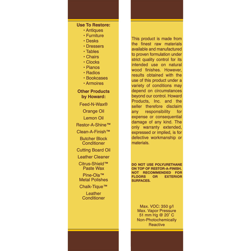 Howard Restor-A-Finish Semi-Transparent Neutral Oil-Based Wood Restorer 1 pt