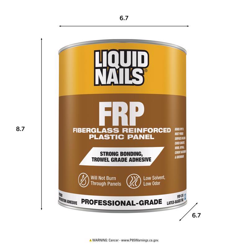 Liquid Nails FRP Fiberglass Reinforced Plastic Panel High Strength Acrylic Latex Adhesive 1 gal