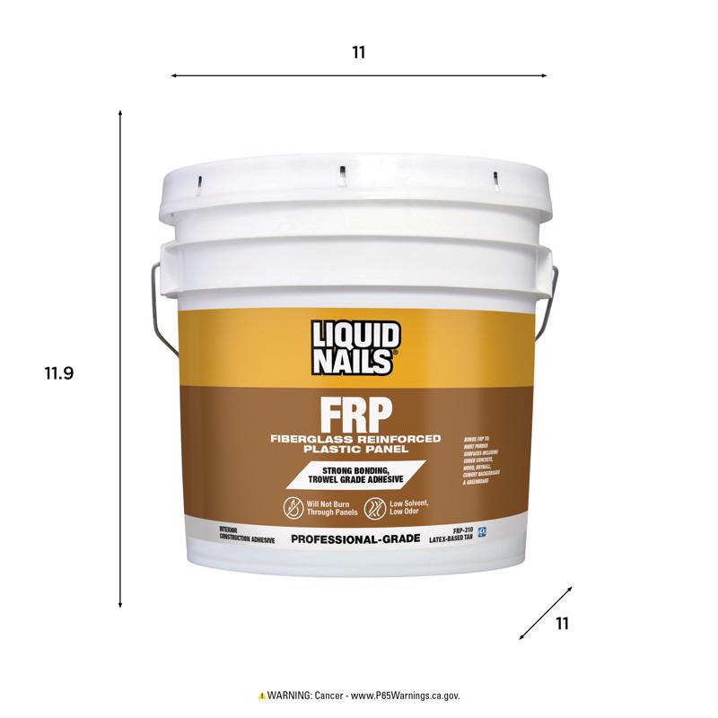 Liquid Nails FRP Fiberglass Reinforced Plastic Panel High Strength Acrylic Latex Adhesive 3.5 gal