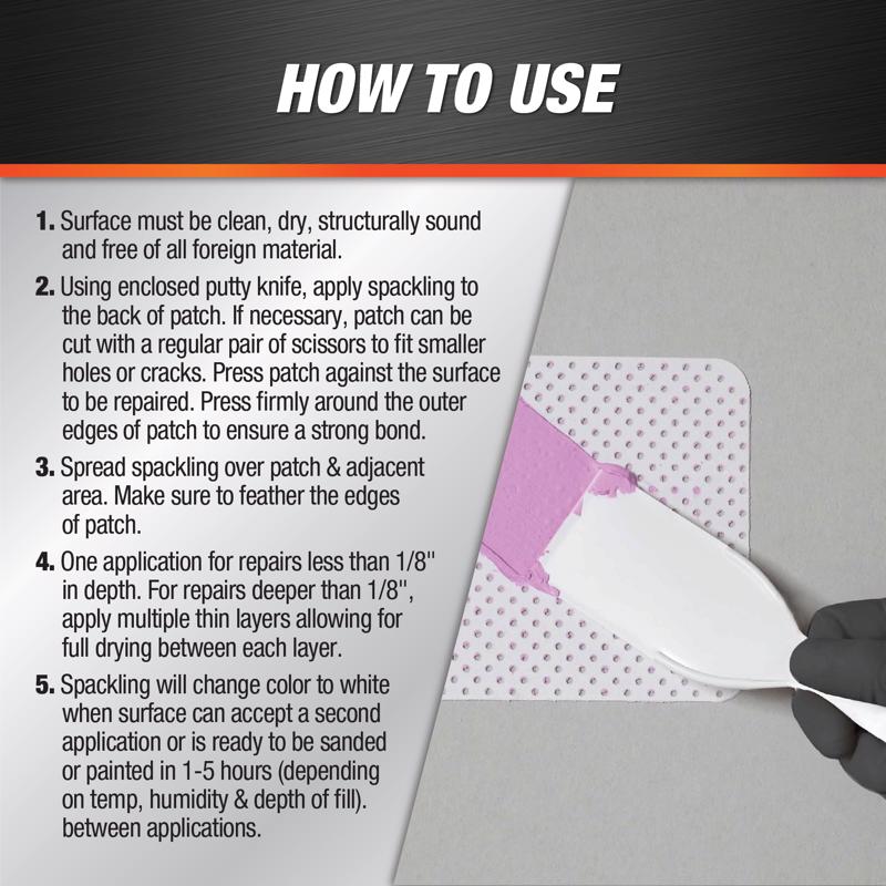 DAP Drydex 3.5 in. L X 6.6 in. W Spackling White Wall Repair Kit