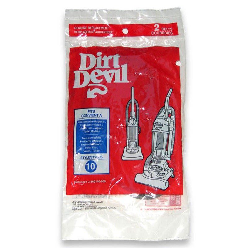 Dirt Devil Vacuum Belt For Dirt Devil Vision Lite Vacuum Cleaners. 2 pk