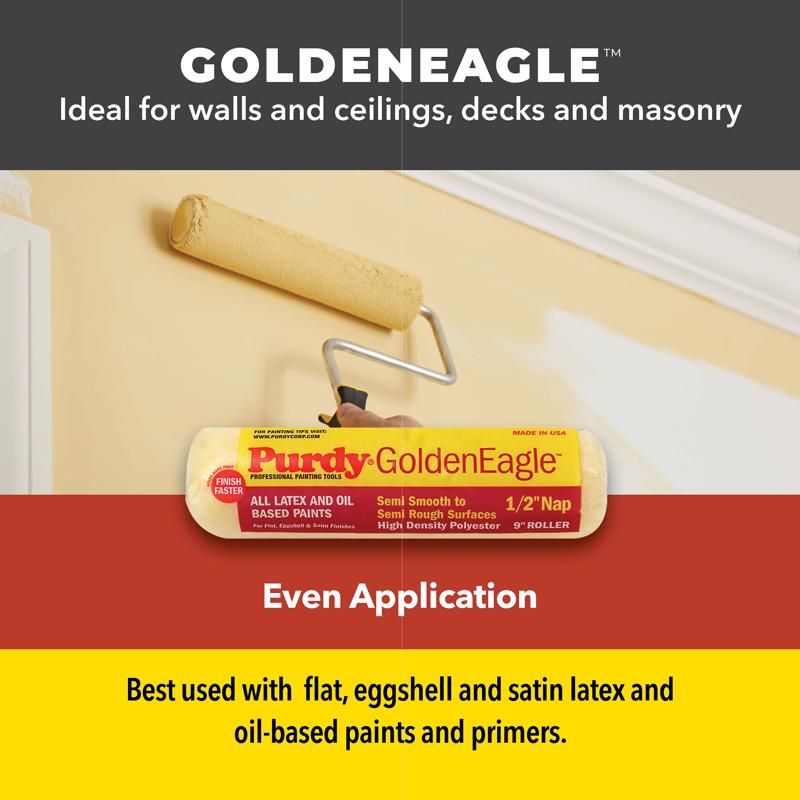Purdy GoldenEagle Polyester 9 in. W X 1/2 in. Regular Paint Roller Cover 1 pk