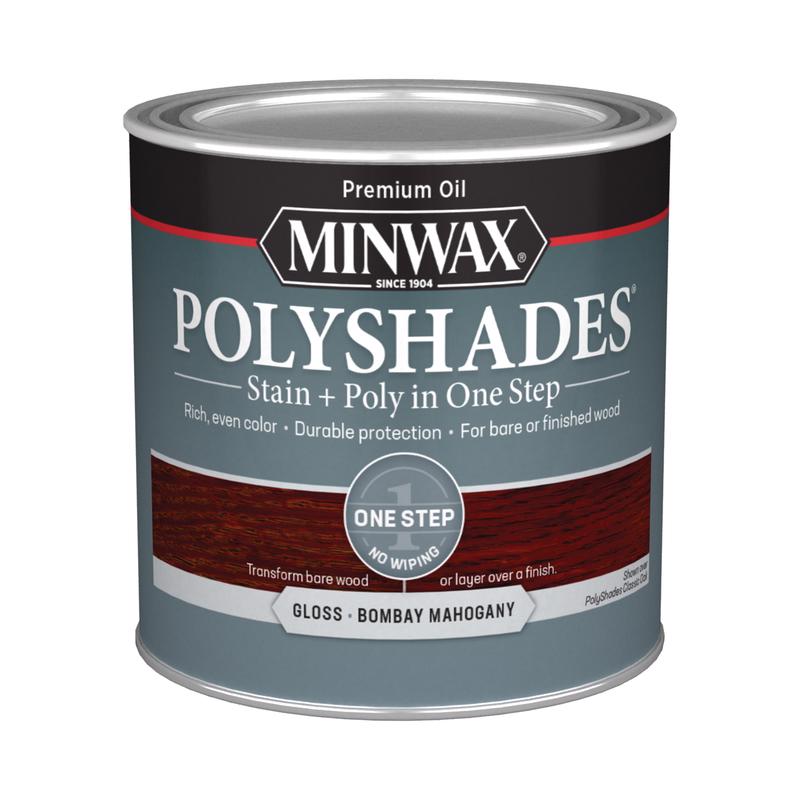 Minwax PolyShades Semi-Transparent Gloss Bombay Mahogany Stain/Polyurethane Finish 0.5 pt