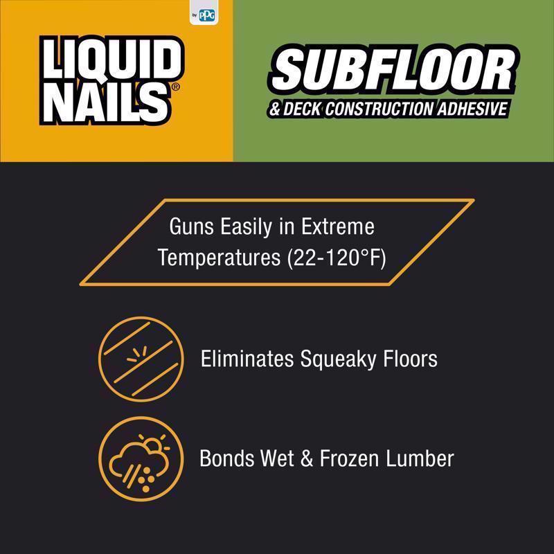 Liquid Nails Subfloor & Deck Acrylic Latex Construction Adhesive 10 oz