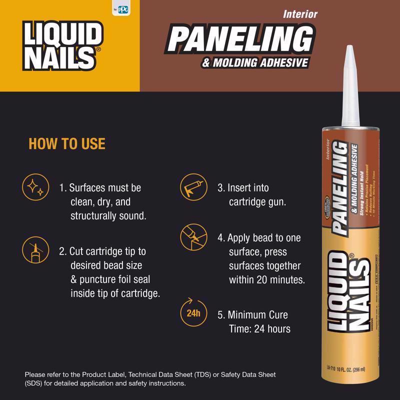 Liquid Nails Paneling & Molding High Strength Latex Adhesive 10 oz