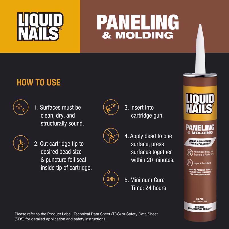 Liquid Nails Paneling & Molding High Strength Latex Adhesive 10 oz