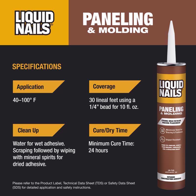 Liquid Nails Paneling & Molding High Strength Latex Adhesive 10 oz