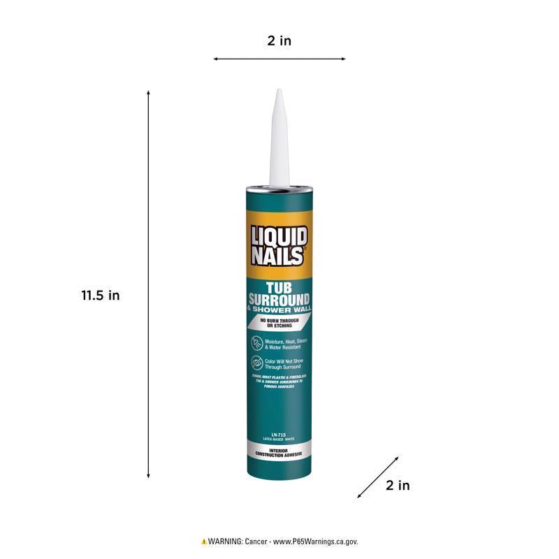 Liquid Nails Tub Surround & Shower Wall High Strength Latex Adhesive 10 oz