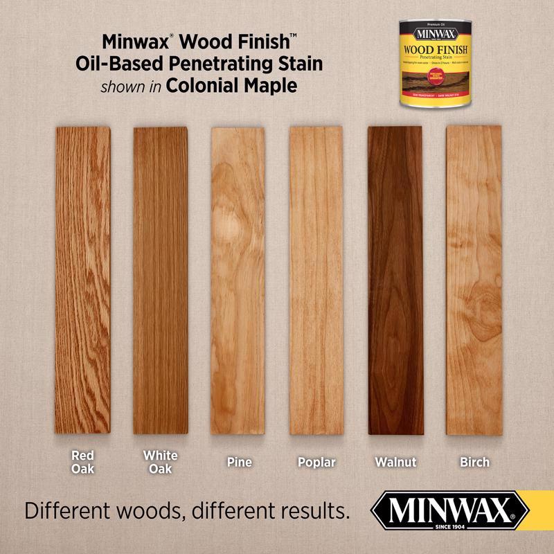 Minwax Wood Finish Semi-Transparent Colonial Maple Oil-Based Penetrating Wood Stain 1 qt