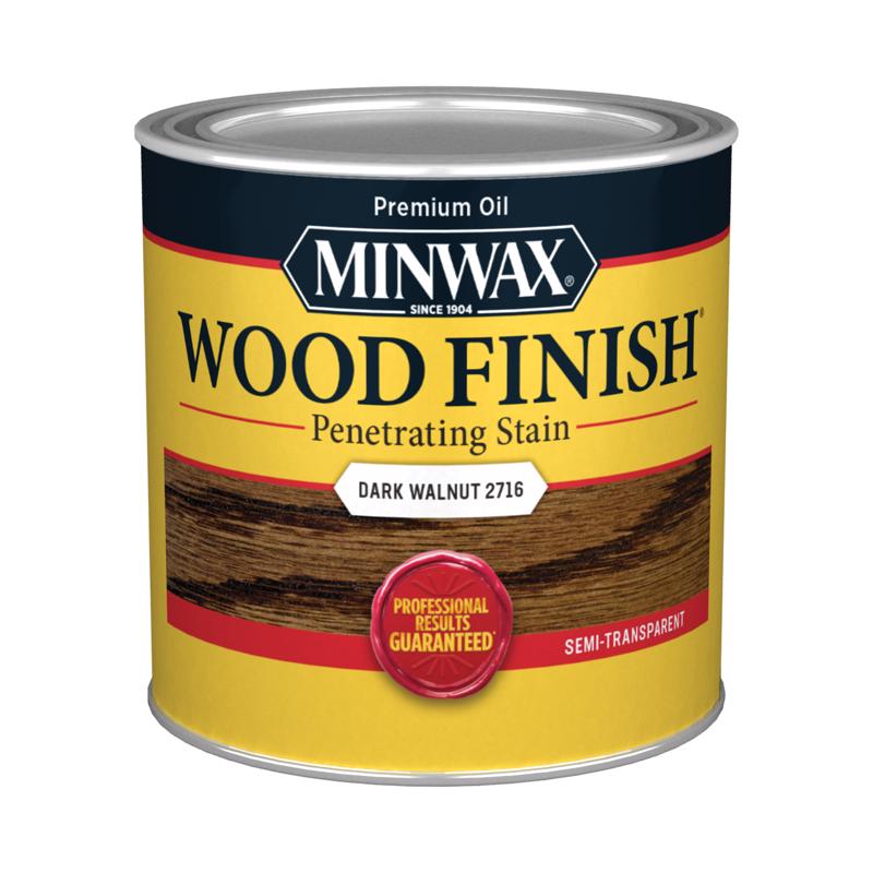 Minwax Wood Finish Semi-Transparent Dark Walnut Oil-Based Penetrating Wood Stain 0.5 pt