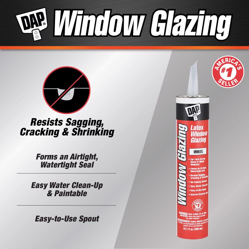 DAP White Latex Window Glazing Sealant 10.1 oz