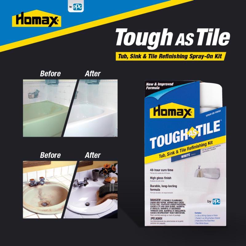 Homax Tough As Tile Gloss White Bathtub and Tile Refinishing Kit 32 oz