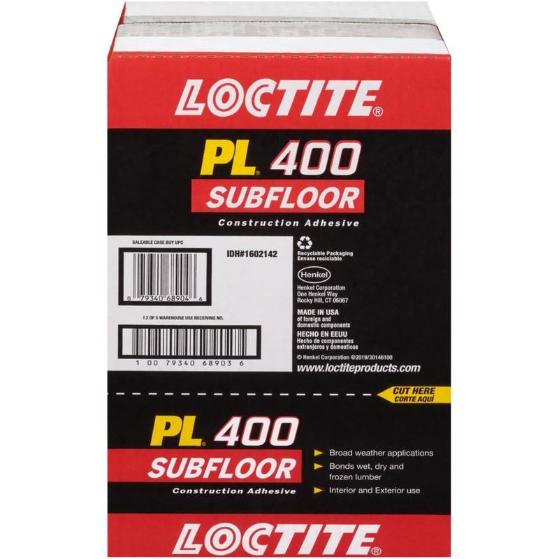 Loctite PL 400 Subfloor Adhesive Synthetic Latex Subfloor Construction Adhesive 28 oz
