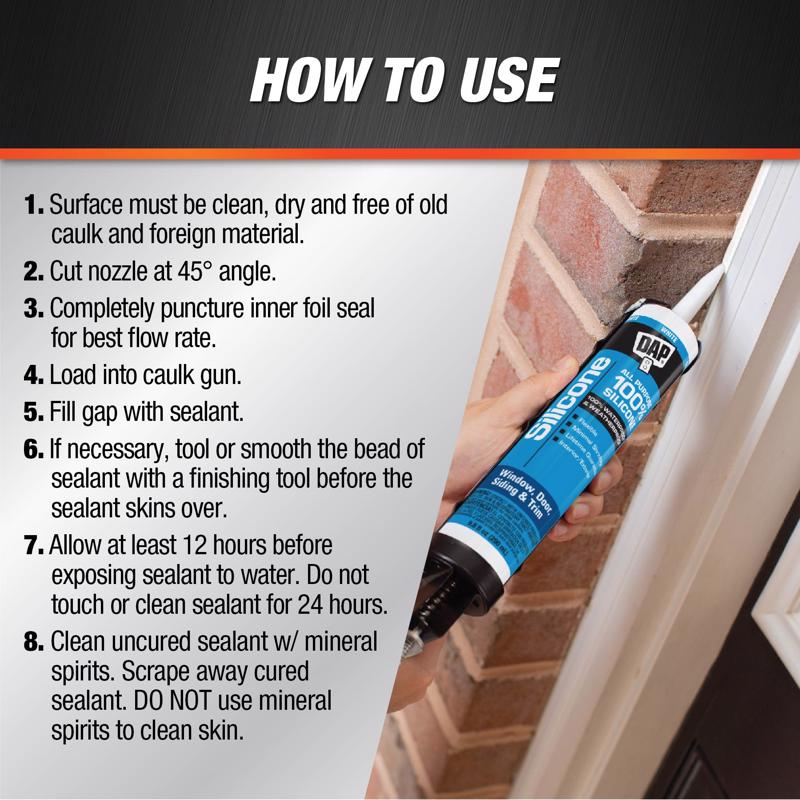 DAP White Silicone Door/Siding/ Window Sealant 9.8 oz