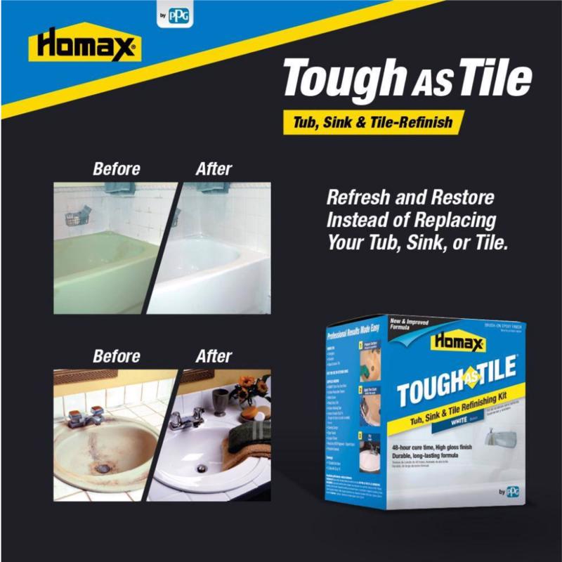 Homax Tough As Tile Gloss White Tub and Tile Refinishing Kit Interior 26 oz