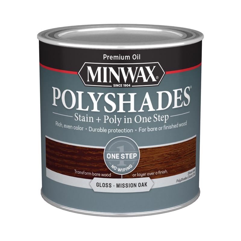 Minwax PolyShades Semi-Transparent Gloss Mission Oak Stain/Polyurethane Finish 0.5 pt