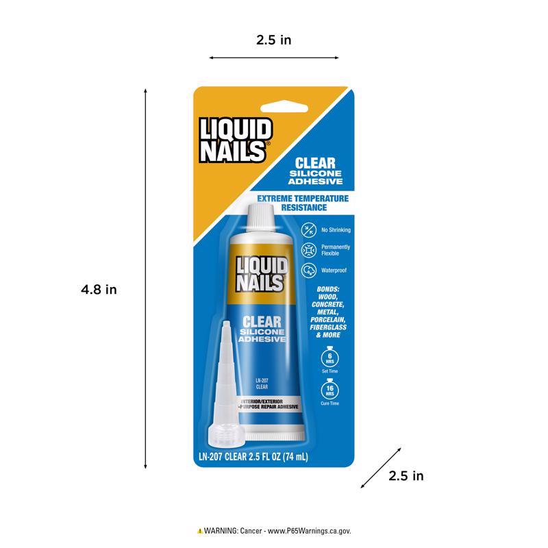 Liquid Nails Clear Small Projects High Strength Silicone Adhesive 2.5 oz